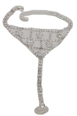 Silver Metal Hand Chain Bracelet Bling Flower Bead Charms Connected Slave Ring One Size