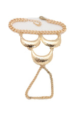 Wrist Bracelet Jewelry Gold Metal Hand Chain Ring Moon Crescent Charms Hot