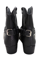 USA Half Dollar Coin Eagle Side Black Faux Leather Boot Straps (Pair)