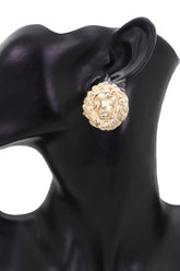 Lion Head Clip-on Earrings