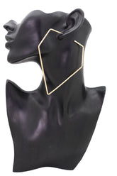 Large Diamond Outline Hoop Earrings