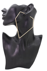 Large Diamond Outline Hoop Earrings