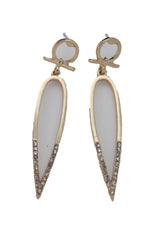 Metal Water Drop Cross Outline Dangle Earrings