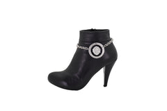 Silver Metal Chain Western Boot Bracelet Shoe Lion Coin Charm