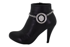 Silver Metal Chain Western Boot Bracelet Shoe Lion Coin Charm