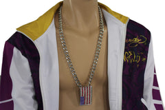 Silver Metal Chain Links Long Necklace USA American Flag Pendant 3D New Men Fashion Accessories - alwaystyle4you - 2