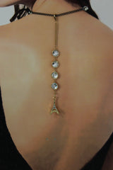 Gold Eiffel Tower Back Pendant Necklace Metal Chains New Women Fashion Jewelry - alwaystyle4you - 4