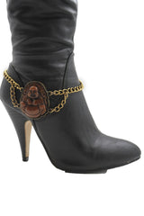Gold Metal Boot Chain Bracelet Fat Buddha India Anklet Bohemian Shoe Charm New Women - alwaystyle4you - 3