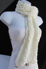 New Women Scarf Fashion Soft Fabric Winter Black / White Wide Shawl 3 Brown Wood Buttons - alwaystyle4you - 16