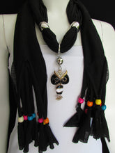 Black, Blue, Beige, Gray, White Soft Scarf Long Necklace Multicolors Wood Beads Owl Pendant New Women Fashion Accessory - alwaystyle4you - 16