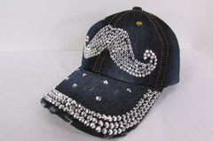 New Women Men Baseball Cap Fashion Hat MUSTACHE Denim - alwaystyle4you - 2