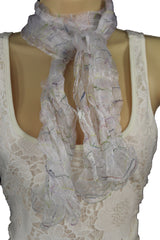 New Women Sheer Scarf Fashion Neck Wrap Long White Black Pink Blue Green Yellow - alwaystyle4you - 3