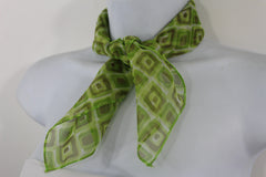 Green Blue Small Neck Scarf Fabric Geometric Square Print Pocket Square New Women Fashion - alwaystyle4you - 21