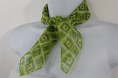 Green Blue Small Neck Scarf Fabric Geometric Square Print Pocket Square New Women Fashion - alwaystyle4you - 21