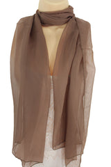 Dark Brown Dark Green Dark Blue Brown Neck Scarf Long Soft Sheer Fabric Tie Wrap Classic New Women Fashion - alwaystyle4you - 23