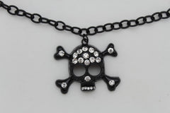 Skull & Cross Bones Skeleton Pendant Metal Boot Chain