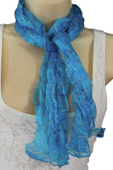 New Women Sheer Scarf Fashion Neck Wrap Long White Black Pink Blue Green Yellow - alwaystyle4you - 4