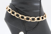 Gold / Silver Metal Chunky Boot Chain Bracelet Links Anklet Shoe Charm Hot Women Fashion - alwaystyle4you - 6