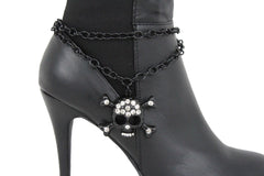 Skull & Cross Bones Skeleton Pendant Metal Boot Chain