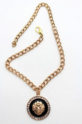 Gold / Sikver Metal Boot Chains Bracelet Black Big Lion Head Round Coin Anklet Shoe Charm New Women Western Fashion accessories - alwaystyle4you - 7