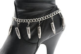 Silver Metal Boot Chain Bracelet Multi Gun Bullets Anklet Shoe Charm Women Fashion Jewelry - alwaystyle4you - 1