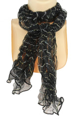 Women Sheer Scarf Fashion Neck Wrap Long White Black Pink Blue Green Yellow - alwaystyle4you - 1