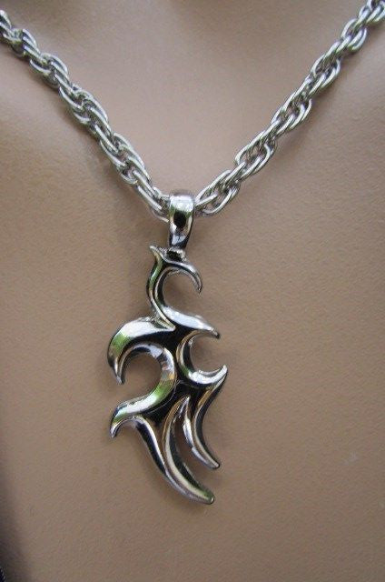 Chic Trendy Style Silver Chain Necklace Trible Pendant Men Fashion #1 - alwaystyle4you - 1