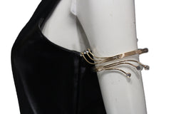 Gold Metal Cuff High Arm Bracelet Wrap Around Retro Silver Women Fashion Accessories Jewelry - alwaystyle4you - 1