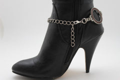 Antique Gold Red Dark Silver Black Rings Anklet Bling Shoe Charm New Women Boot Bracelet Metal Chain - alwaystyle4you - 11