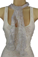 New Women Sheer Scarf Fashion Neck Wrap Long White Black Pink Blue Green Yellow - alwaystyle4you - 2