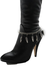 Silver Metal Boot Chain Bracelet Multi Gun Bullets Anklet Shoe Charm New Women Fashion Jewelry - alwaystyle4you - 4
