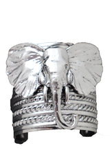 Ethnic Silver Metal Elephant Head Wrist Cuff Bracelet Sexy