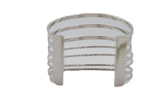 Silver Metal Bangle Cuff Bracelet Jewelry Fashion Stripes Fan Fancy Style