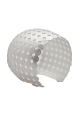 Silver Metal Cuff Wrist Bracelet Geometric Circle Squares