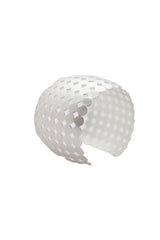 Silver Metal Cuff Wrist Bracelet Geometric Circle Squares