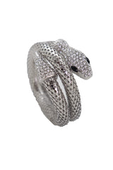 Wrist Bangle Bracelet Silver Color Metal Wrap Around Snake