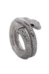 Wrist Bangle Bracelet Silver Color Metal Wrap Around Snake