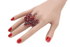 Rhinestone Peacock Ring