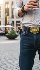 New Men Gold Metal Belt Buckle Deer Nature Hunter Western Fashion Winter Country