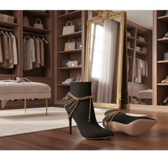 Brand New Women Gold Metal Chain Boot Bracelet Shoe Multi Wave Strands Charm SET BC99