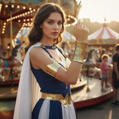 Women Gold Long Metal Wide Cuff Bracelet Celebrity Style Wonder One Size