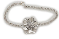 Brand New Women Silver Metal Chain Boot Bracelet Shoe Anklet Bling Flower Rose Charm SET BC126