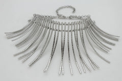 Brand New Women Silver Metal Boot Chain Bracelet Shoe Anklet Long Waved Charms SET BC293