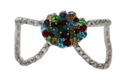 Brand New Women Silver Metal Boot Chain Bracelet Shoe Anklet Multi Colors Beads Charm SET BC274