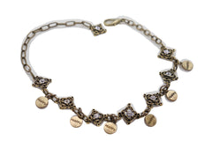 Brand New Women Antique Gold Metal Boot Chain Bracelet Shoe Anklet Bling HAPPY Charms SET BC191