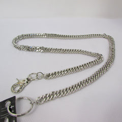 Brand New Men’s Silver Long Curb Wallet Chain, Thick Link Metal Jean Chain, 34 Inch Roadwear Trucker Style, M31
