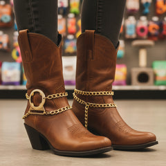 Brand New Women 2PCS Gold Metal Boot Chain Bracelet Geometric Charm Shoe Anklet BC55