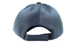 Brand New Adult Unisex Black Ball Cap With American Flag Patch Adjustable Faux Leather Style Hat M16