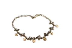 Brand New Women Antique Gold Metal Boot Chain Bracelet Shoe Anklet Bling HAPPY Charms SET BC191