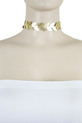 Brand New Women Gold Laurel Vine Choker Necklace Greek Roman Style Costume Jewelry  -   WN33